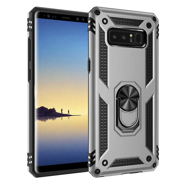 Gpack Samsung Galaxy Note 8 Kılıf Vega Tank Standlı Yüzüklü Mıknatıslı