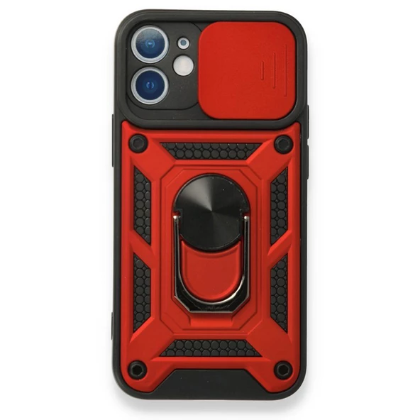 Gpack Apple iPhone 12 Kılıf Tank Aramid Sürgülü Vega Yüzüklü