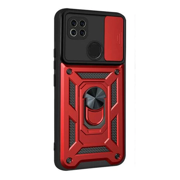 Gpack Xiaomi Redmi 9C Kılıf Tank Aramid Sürgülü Vega Yüzüklü