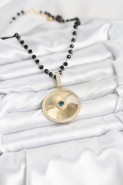 316L Çelik Zincir Kristal Boncuklu Kadın Kolye - TJ-BKO10563 - Resim 2