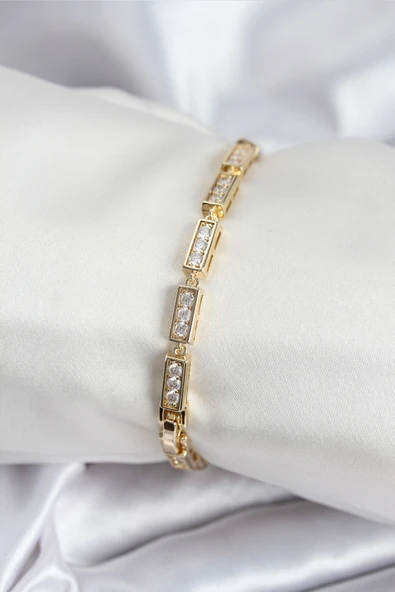 Pirinç VIP Seri Gold Renk Parçalı Model Kadın Bileklik - TJ-BB7930 ürün görseli