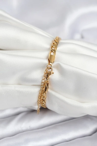 316L Çelik Gold Renk Yazı Yazmaya Uygun Kadın Bileklik - TJ-BB7916 - Resim 2