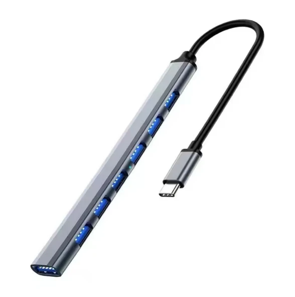 ZR289 Ads 303/C Type-C 7 Port Metal Usb Hub ürün görseli