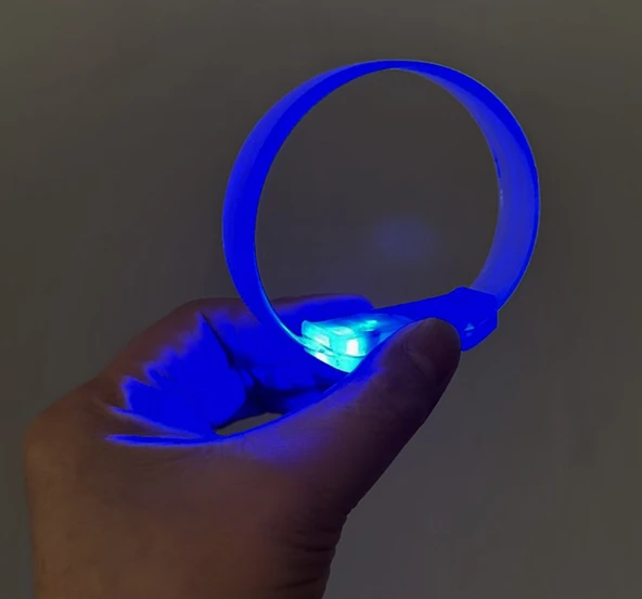 3 Modlu Pilli LED Işıklı Esnek Parti Bilekliği Mavi ürün görseli