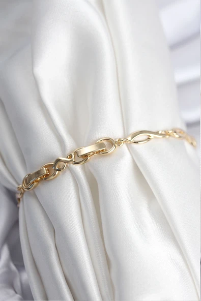 Pirinç VIP Seri Gold Renk Sıralı Damla Model Kadın Bileklik - TJ-BB7932 - Resim 2