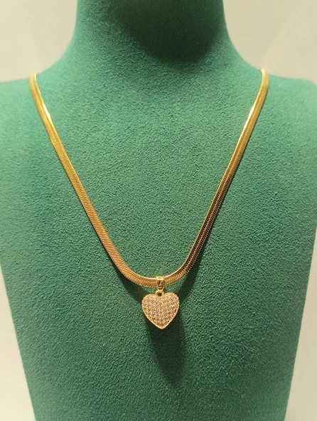 Monalisa Home Gold Renk Lüks Gösterişli Figürlü Çelik Kolye ürün görseli 1