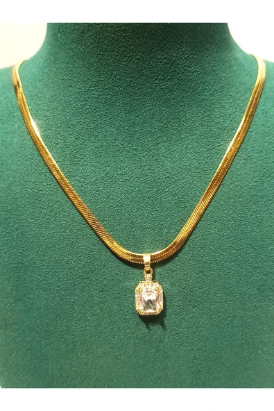 Monalisa Home Gold Renk Lüks Gösterişli Figürlü Çelik Kolye ürün görseli 1