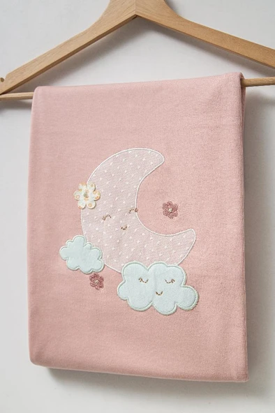 Bebitof %100 Pamuk Sevimli Ay ve Bulut Desenli 10 Parça Kutulu Yenidoğan Bebitof Hastane Çıkışı Zıbın Seti BBTF.PMB.10123 - 3