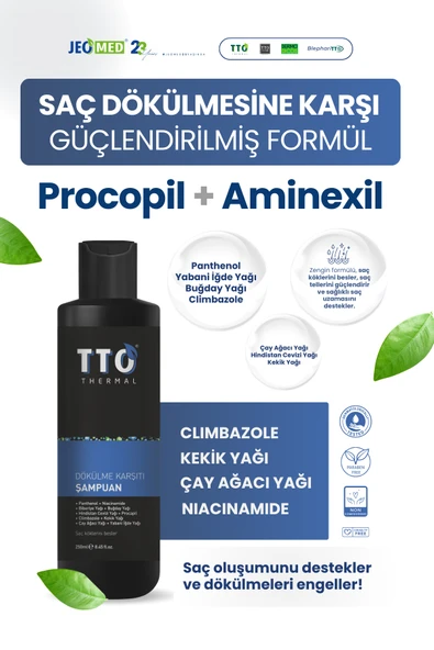 TTO Dökülme Karşıtı Şampuan 250ml (Procapil,Çay Ağacı Yağı,Climbazole,Aminexil) - 3