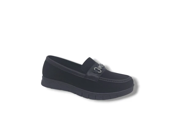 Zerhan 700 Kadın Siyah Loafer Komfort Termo Taban Büyük Numara Ayakkabı 41 42 - 2