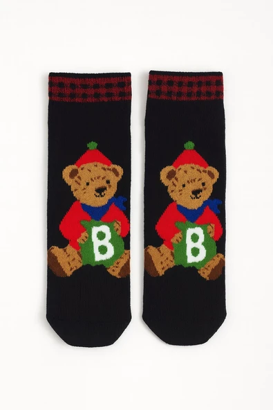 Bear Altı Kaymaz Silikonlu Havlu Çocuk Çorap ürün görseli