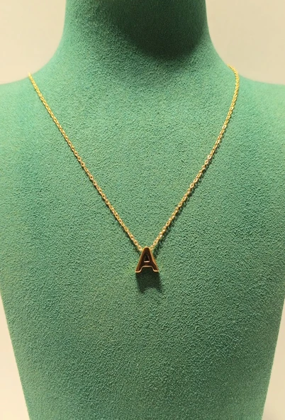 Monalisa Home Gümüş Renk Lüks Figürlü Gösterişli  ''A'' Harfi Kolye ürün görseli 1