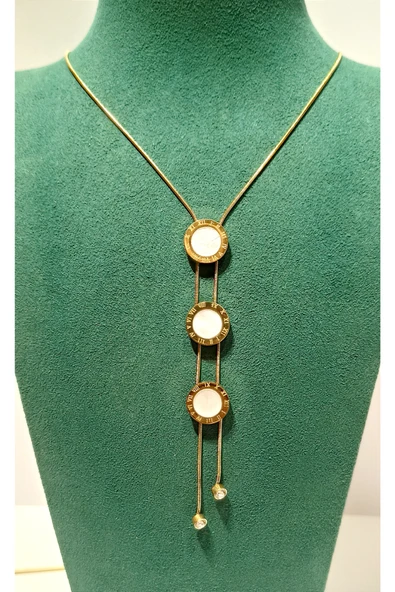 Monalisa Home Renkli Lüks Figürlü Gösterişli   Çelik Y Kolye ürün görseli 1