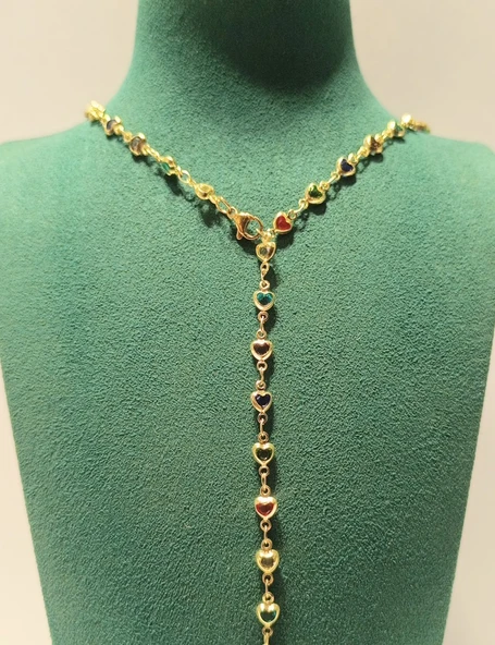 Monalisa Home Renkli Lüks Figürlü Gösterişli   Çelik Y Kolye ürün görseli 1