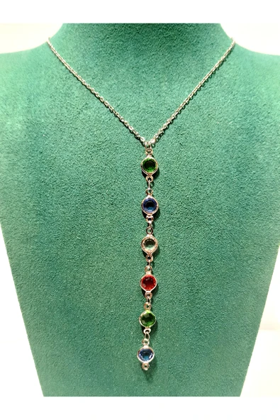 Monalisa Home Lüks Figürlü Gösterişli Renkli Y Kolye ürün görseli 1