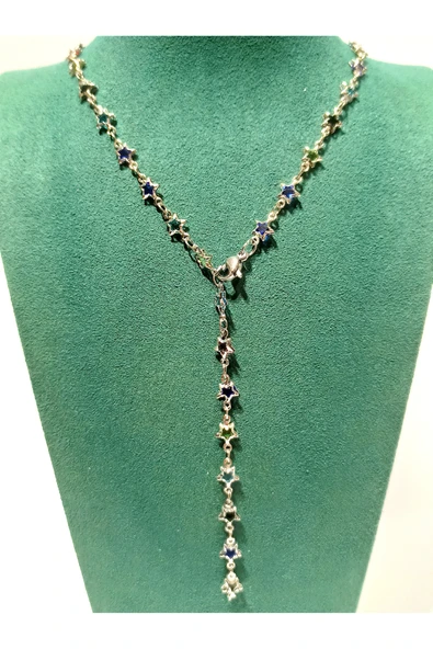 Monalisa Home  Lüks Figürlü Gösterişli Renkli Taşlı Y Kolye ürün görseli 1