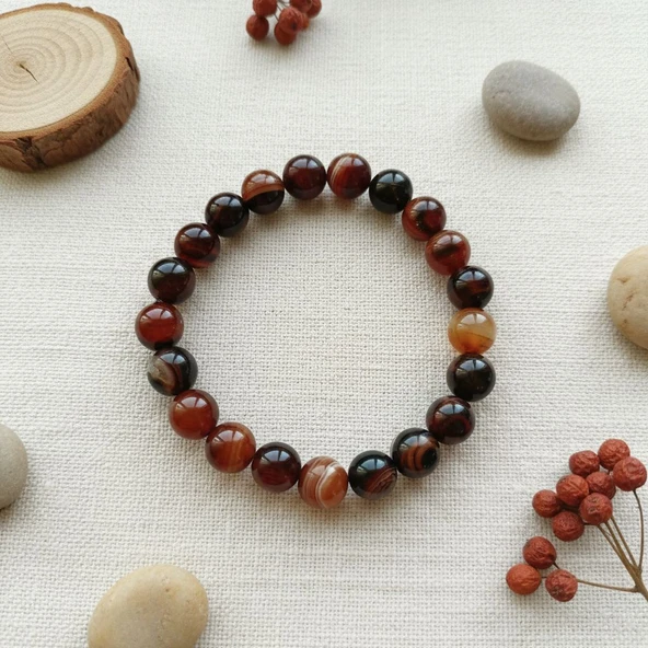 Kızıl Akik Unisex Doğaltaş Bileklik ürün görseli