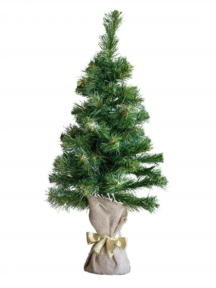 60cm Çam Ağacı 60 Dallı Çuhalı Keten Kumaş Tabanlı ürün görseli 1