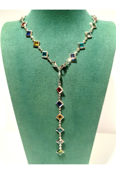 Monalisa Home Renkli Lüks Figürlü Gösterişli   Çelik Y Kolye ürün görseli 1