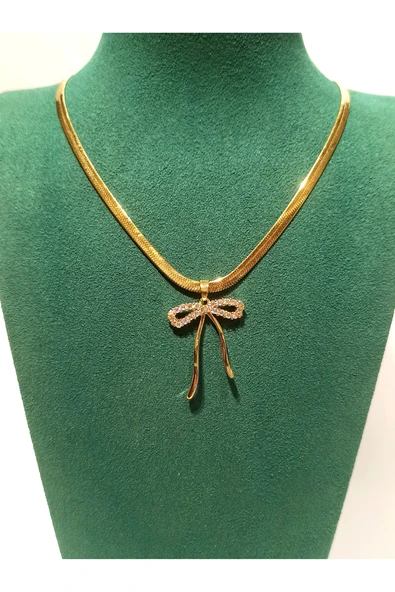 Monalisa Home Gold Renk Lüks Gösterişli Figürlü Çelik Kolye ürün görseli 1