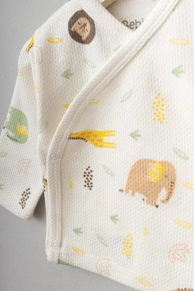 Bebitof %100 Pamuk Sevimli Zürafa Desenli 10 Parça Kutulu Yenidoğan Hastane Çıkışı Zıbın Seti BBTF.EKR.10104 - 3