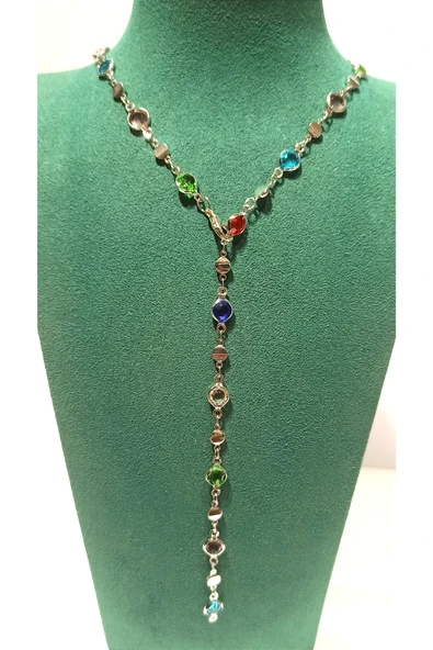 Monalisa Home Renkli Lüks Figürlü Gösterişli   Çelik Y Kolye ürün görseli 1