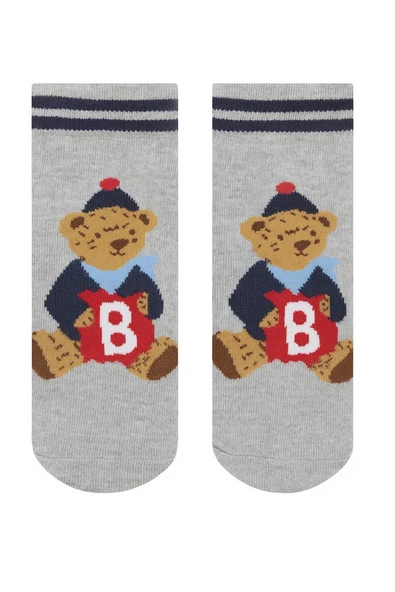 Bear Altı Kaymaz Silikonlu Havlu Çocuk Çorap - Resim 2