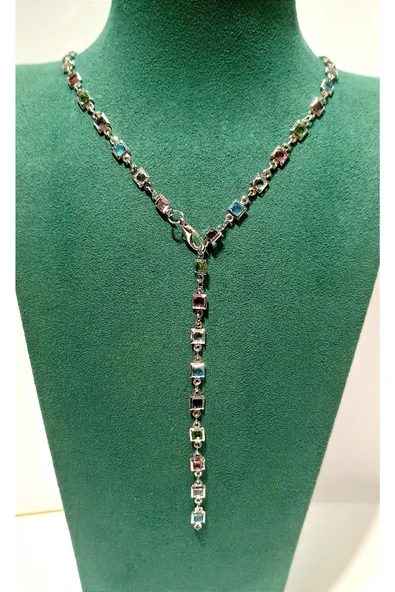 Monalisa Home Renkli Lüks Figürlü Gösterişli   Çelik Y Kolye ürün görseli 1