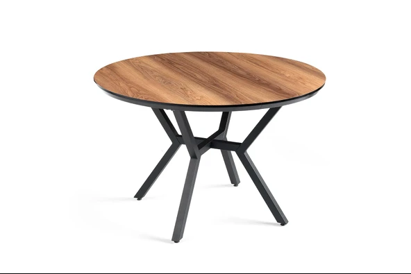 Roza Yuvarlak HighGloss Açılır Mutfak Yemek Masası 120cm ürün görseli 1