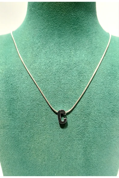 Monalisa Home Gümüş Renk Lüks Figürlü Gösterişli  ''C'' Harfi Kolye ürün görseli 1