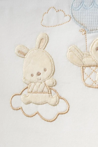 Bebitof %100 Pamuk Balonlu Tavşan Desenli 10 Parça Kutulu Yenidoğan Hastane Çıkışı Zıbın Seti BBTF.MV.10110 - Resim 3