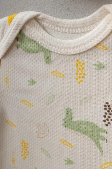 Bebitof %100 Pamuk Sevimli Zürafa Desenli 10 Parça Kutulu Yenidoğan Hastane Çıkışı Zıbın Seti BBTF.EKR.10104 - 5