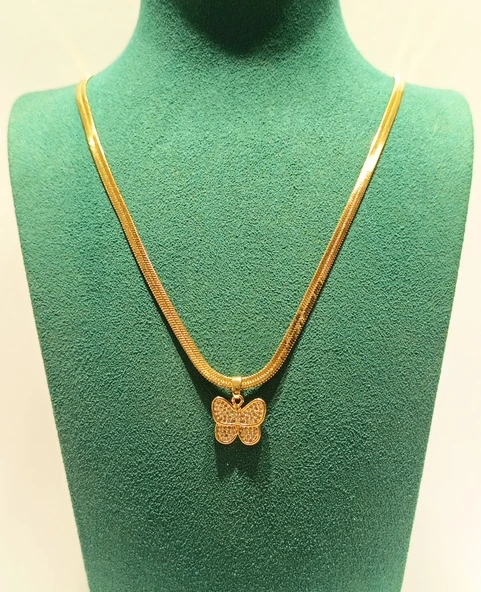 Monalisa Home Gold Renk Lüks Gösterişli Figürlü Çelik Kolye ürün görseli 1