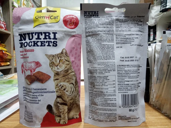 Gimcat Nutripockets Anti Hairball Kedi Ödülü Biftek Malt 60 GR - 1