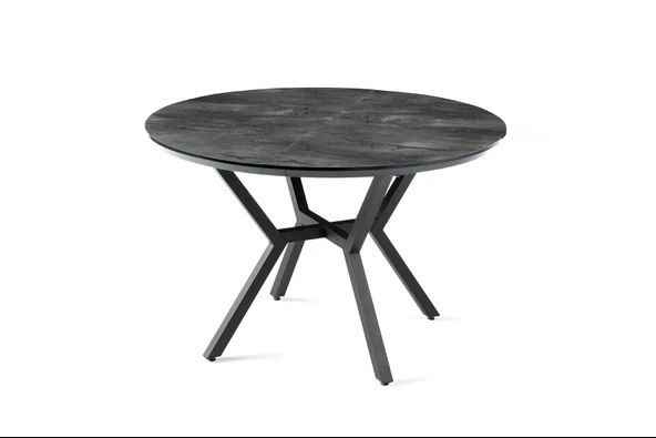 Roza Yuvarlak HighGloss Açılır Mutfak Yemek Masası 120cm - Resim 6