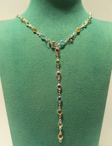 Monalisa Home Renkli Lüks Figürlü Gösterişli   Çelik Y Kolye ürün görseli