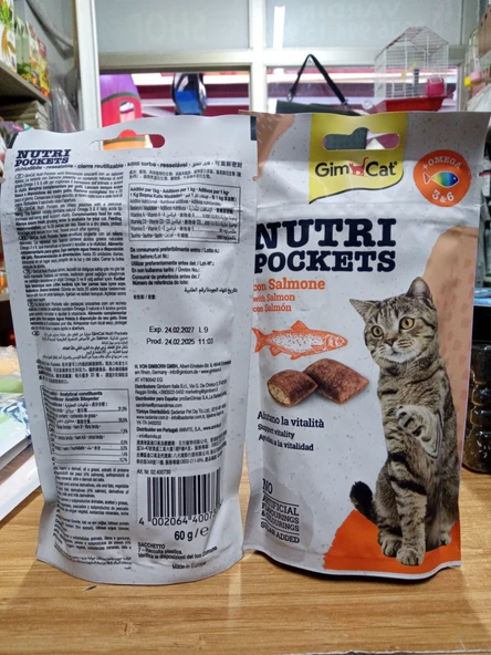 Gimcat Nutripockets Kedi Ödülü Somon Omega 3&6 60Gr X 2 ADET