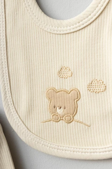 Bebitof %100 Pamuk Ayıcık ve Tavşan Desenli 10 Parça Kutulu Yenidoğan Hastane Çıkısı Seti BBTF.BJ.10088 - 4