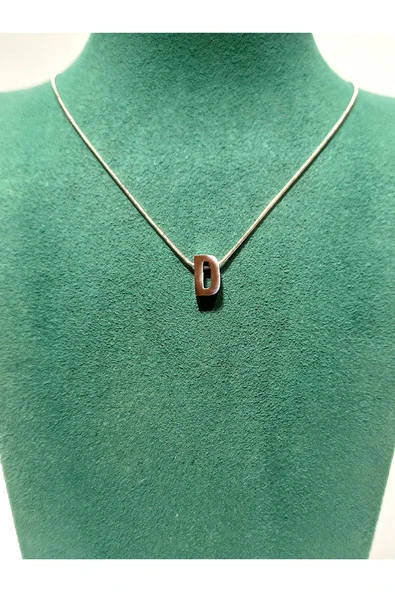 Monalisa Home Gümüş Renk Lüks Figürlü Gösterişli  ''D'' Harfi Kolye