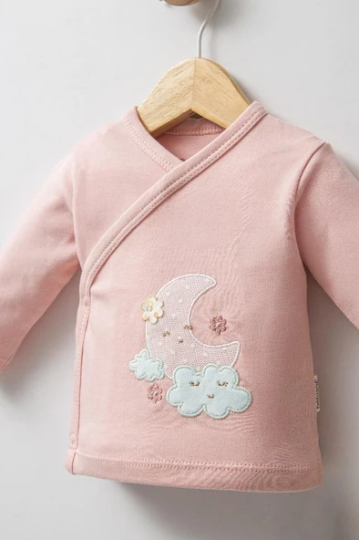 Bebitof %100 Pamuk Sevimli Ay ve Bulut Desenli 10 Parça Kutulu Yenidoğan Bebitof Hastane Çıkışı Zıbın Seti BBTF.PMB.10123 - 6