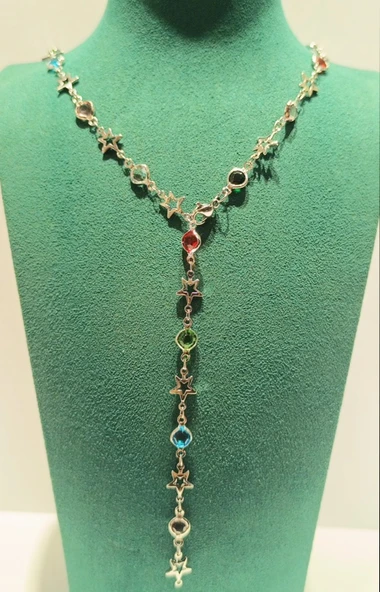 Monalisa Home Renkli Lüks Figürlü Gösterişli   Çelik Y Kolye ürün görseli 1