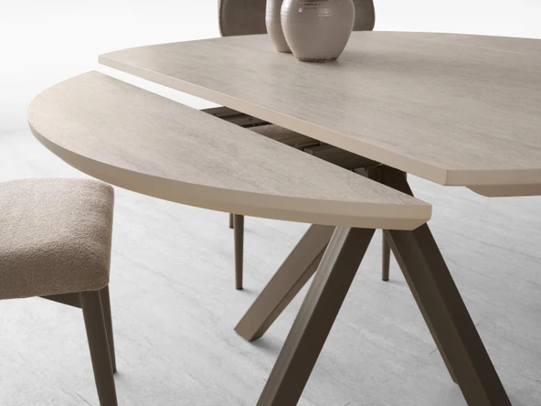 Nova Polo Yuvarlak Açılır Mutfak Masa Sandalye Takımı 70x120cm - Resim 5