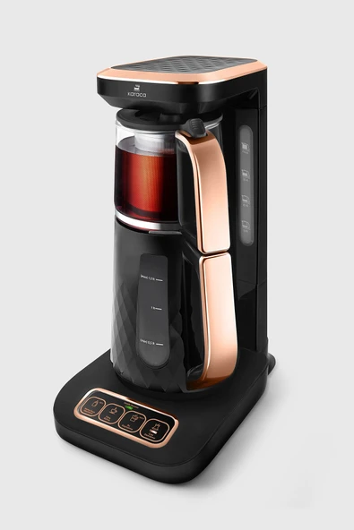 Karaca Çaysever Robotea Pro Quartz 4in1 Konuşan Otomatik Çay, Su ve Filtre Kahve Demleme Makinesi Copper - Resim 3