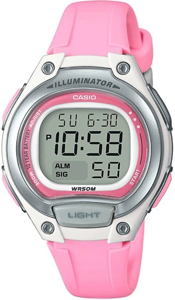 Casio LW-203-4AVDF Dijital Silikon Kordonlu Pembe Kadın Kol Saati ürün görseli 1