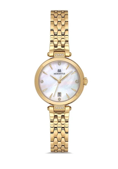 Momentus SS276G-09SG Çelik kordon 3 ATM Suya Dayanıklı Altın Renk Kadın Kol Saati ürün görseli 1