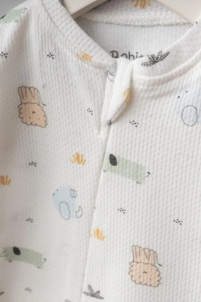 Bebitof %100 Pamuk Sevimli Aslan ve Kirpi Desenli 10 Parça Kutulu Yenidoğan Hastane Çıkışı Zıbın Seti BBTF.EKR.10114 - 5