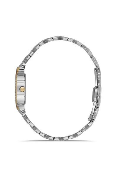 Dice Kayek DK.1.AG1408.03 Taşlı Tasarım Çelik Kordon Çelik Kasa 5 ATM Suya Dayanıklı Metalik-Altın Renk Kadın Kol Saati - Resim 2