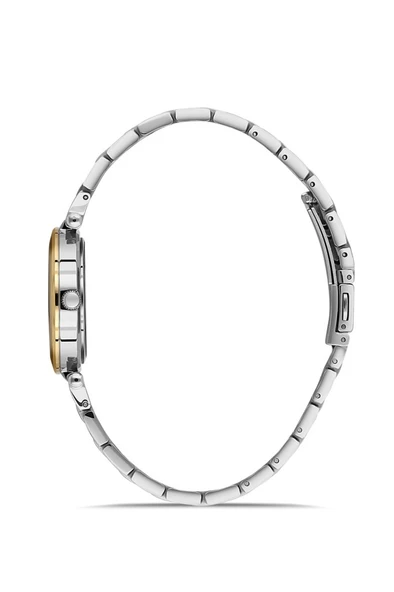 Dice Kayek DK.1.AG1399.03 Taşlı Tasarım Sedef Kadranlı Çelik Kordon Çelik Kasa 5 ATM Suya Dayanıklı Metalik-Altın Renk Kadın Kol Saati - Resim 2