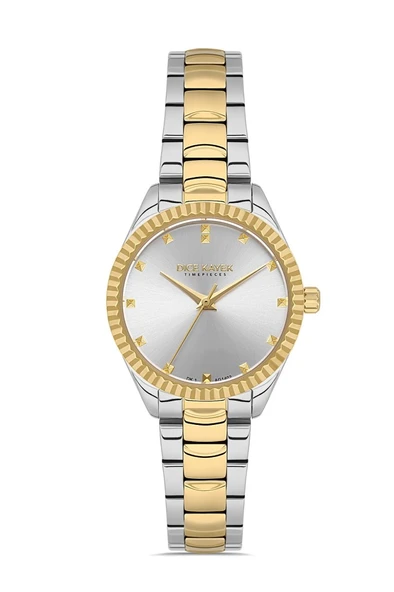 Dice Kayek DK.1.AG1402.03 Çelik Kordon Çelik Kasa 5 ATM Suya Dayanıklı Metalik-Altın Renk Kadın Kol Saati ürün görseli 1