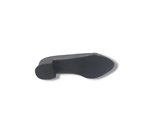 Zerhan 730 Kadın Platin Pırıltılı Taşlı Alçak Topuklu Ayakkabı - Resim 5